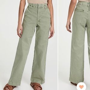 New AMO Collette Wide Leg Pants Khaki